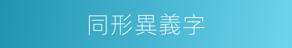 同形異義字的同義詞