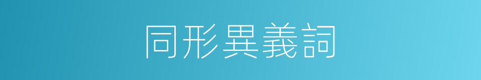 同形異義詞的同義詞