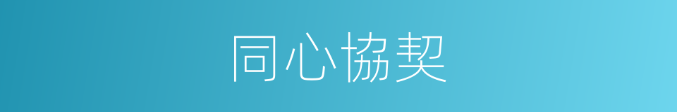 同心協契的意思