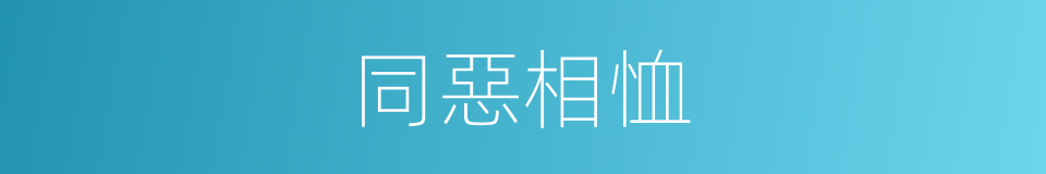 同惡相恤的同義詞
