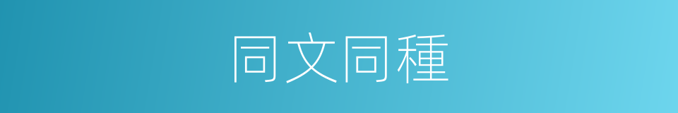 同文同種的意思