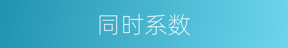 同时系数的同义词