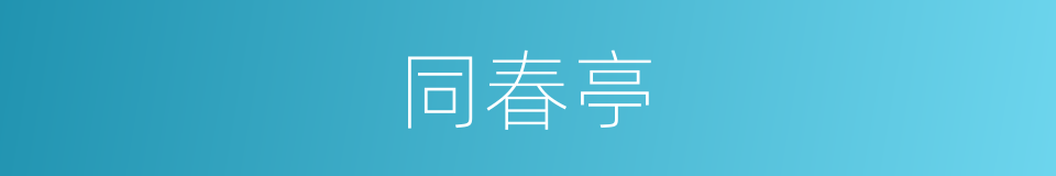 同春亭的同义词