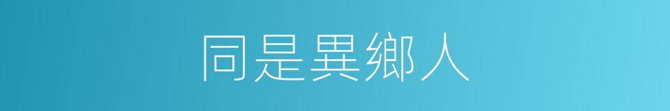 同是異鄉人的同義詞