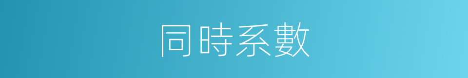 同時系數的同義詞
