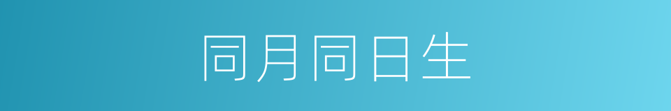 同月同日生的同义词