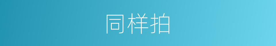 同样拍的同义词