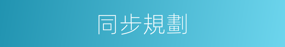 同步規劃的同義詞