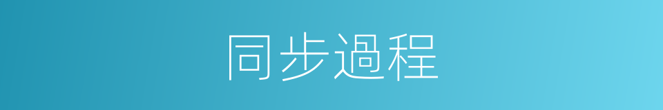 同步過程的意思