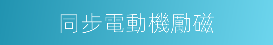 同步電動機勵磁的同義詞