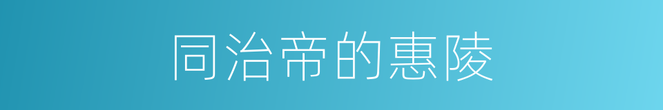 同治帝的惠陵的同义词