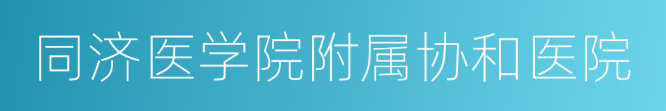 同济医学院附属协和医院的同义词