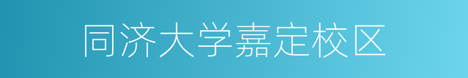 同济大学嘉定校区的同义词