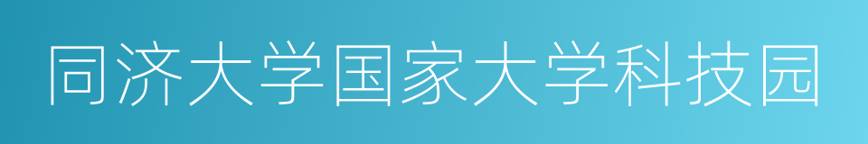 同济大学国家大学科技园的同义词