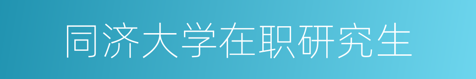 同济大学在职研究生的同义词