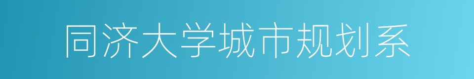 同济大学城市规划系的同义词