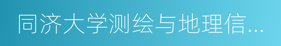 同济大学测绘与地理信息学院的同义词