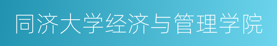 同济大学经济与管理学院的同义词