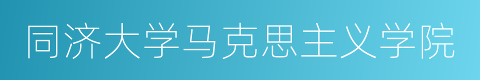 同济大学马克思主义学院的同义词