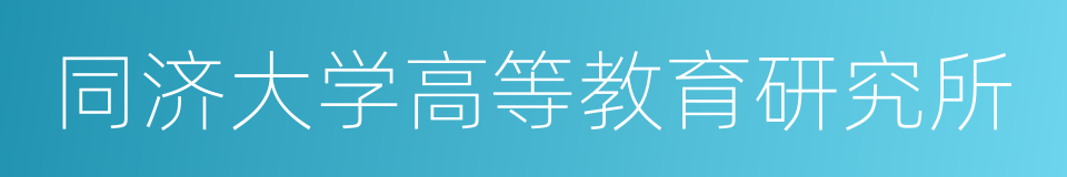 同济大学高等教育研究所的同义词