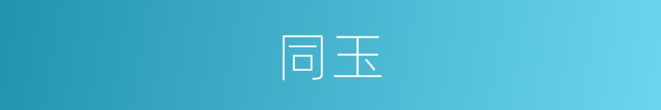 同玉的同义词