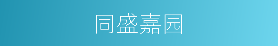 同盛嘉园的同义词