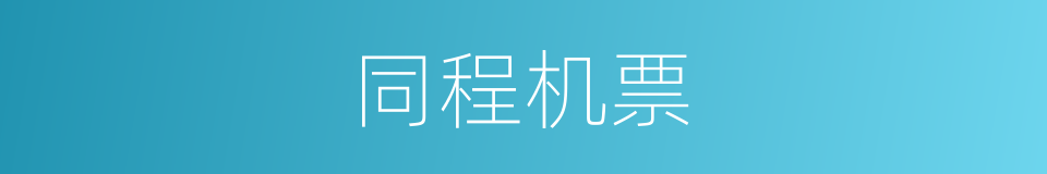 同程机票的同义词