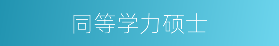 同等学力硕士的同义词