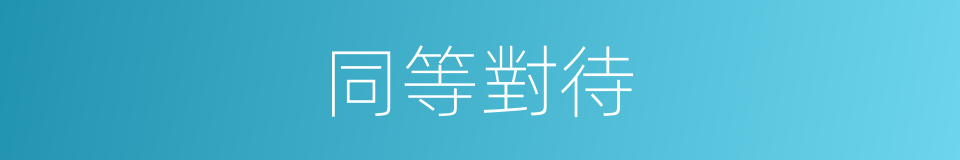 同等對待的意思