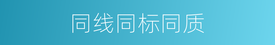 同线同标同质的同义词