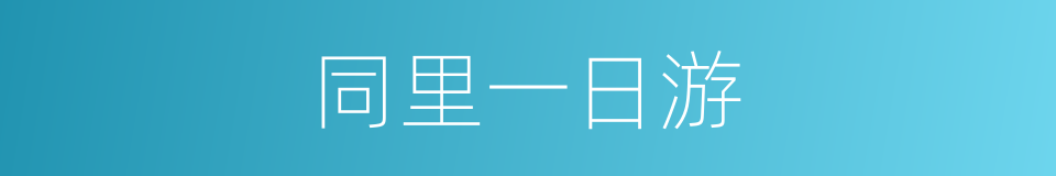 同里一日游的同义词