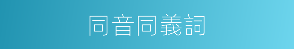 同音同義詞的意思