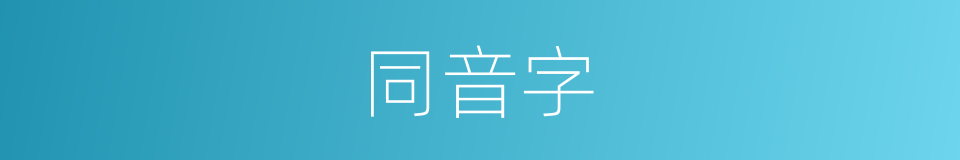 同音字的意思