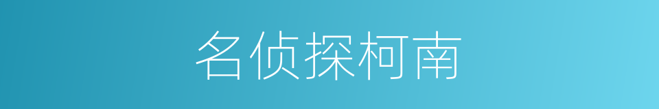 名侦探柯南的同义词