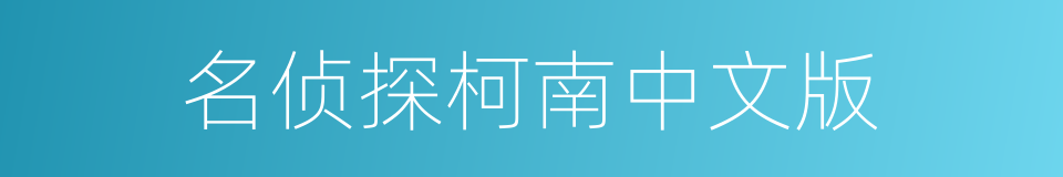 名侦探柯南中文版的同义词