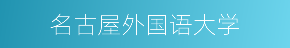 名古屋外国语大学的同义词