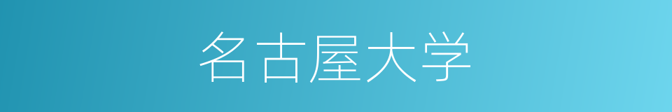 名古屋大学的同义词