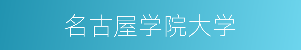 名古屋学院大学的同义词