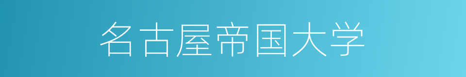 名古屋帝国大学的同义词