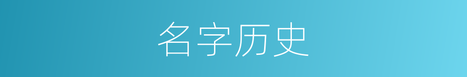 名字历史的同义词