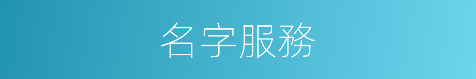 名字服務的同義詞