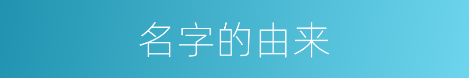 名字的由来的同义词