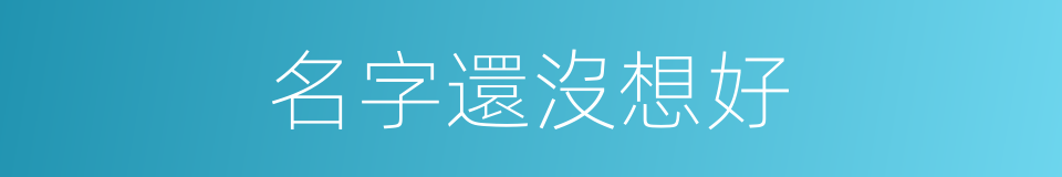 名字還沒想好的同義詞