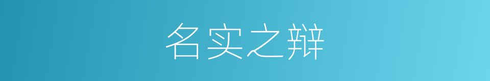 名实之辩的同义词