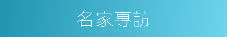 名家專訪的同義詞