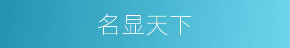 名显天下的意思