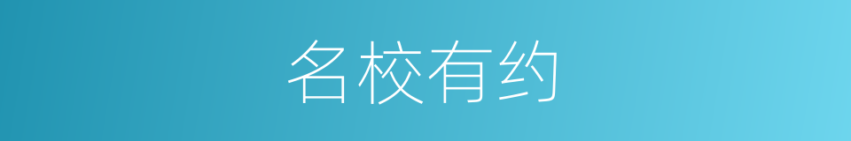 名校有约的同义词