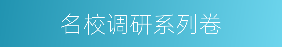 名校调研系列卷的同义词