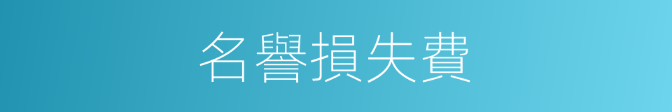 名譽損失費的同義詞