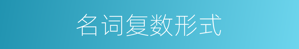 名词复数形式的同义词